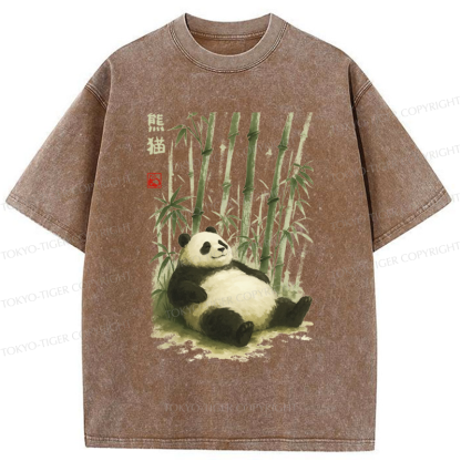 Tokyo-Tiger The Adorably Clumsy Panda Washed T-Shirt