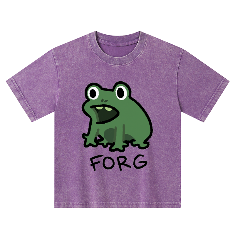 Tokyo-Tiger Funny Forg Japan Kids Washed T-Shirt