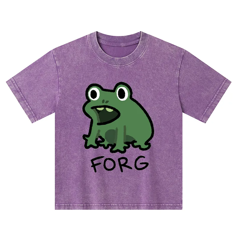 Tokyo-Tiger Funny Forg Japan Kids Washed T-Shirt