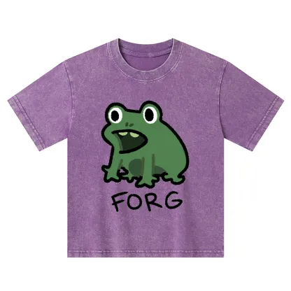 Tokyo-Tiger Funny Forg Japan Kids Washed T-Shirt