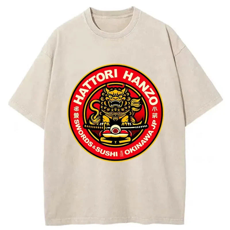 Tokyo-Tiger Hattori Hanzo - Swords Sushi Washed T-Shirt