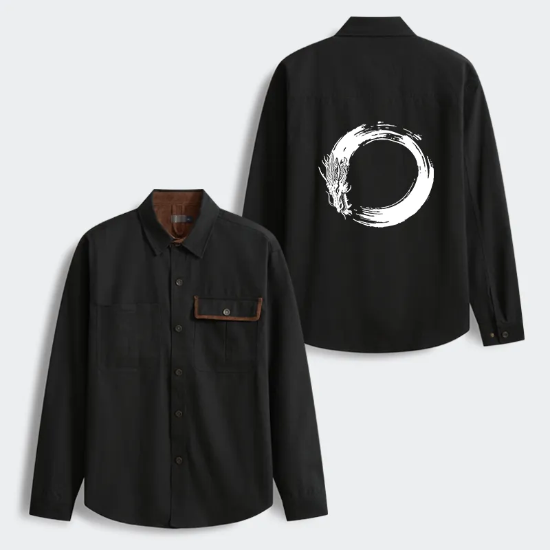 Tokyo-Tiger Dragon's Circle Men's Corduroy Work Jacket
