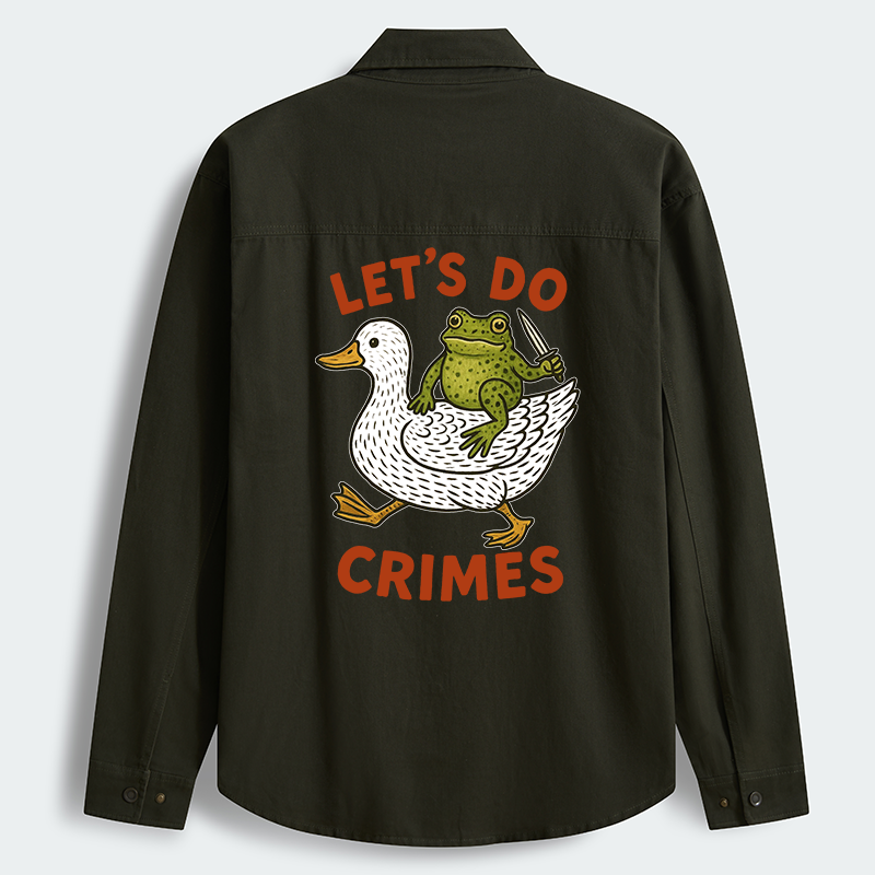 Tokyo-Tiger Frog Ready To Commit Crime Men's Corduroy Work Jacket