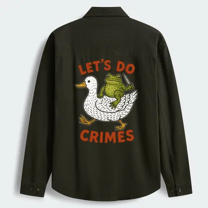 Tokyo-Tiger Frog Ready To Commit Crime Men's Corduroy Work Jacket