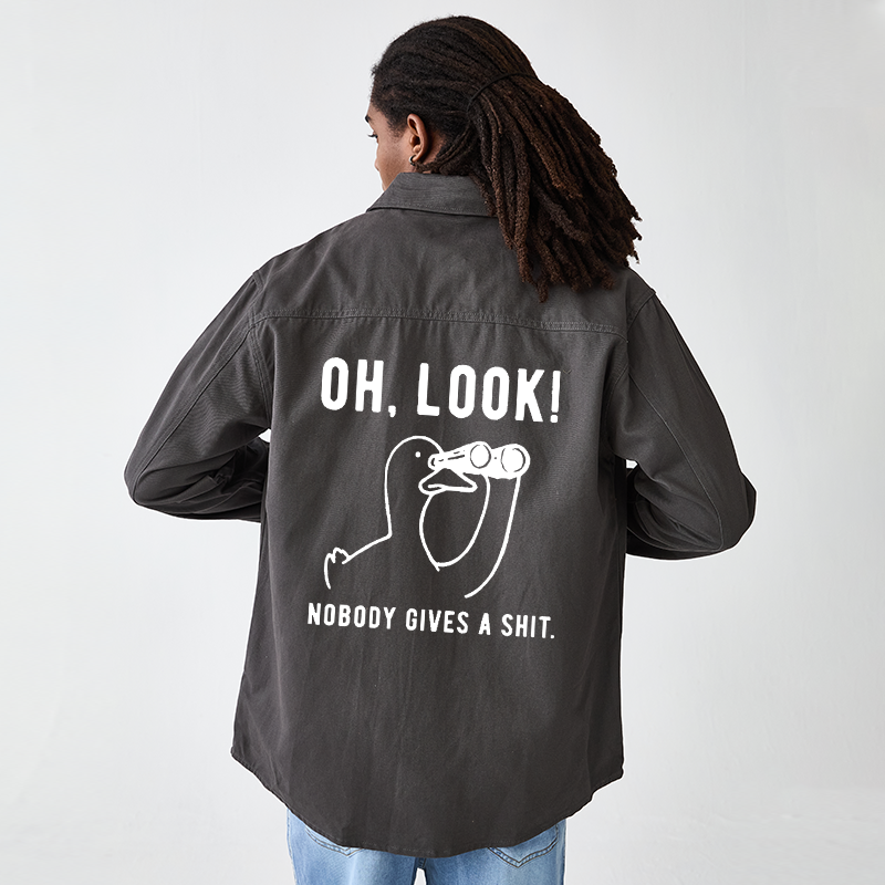 Tokyo-Tiger No One Cares About The Duck Men's Corduroy Work Jacket