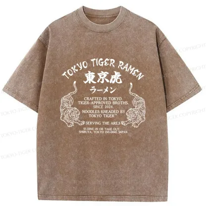 Tokyo-Tiger Retro Tiger Japan Washed T-Shirt
