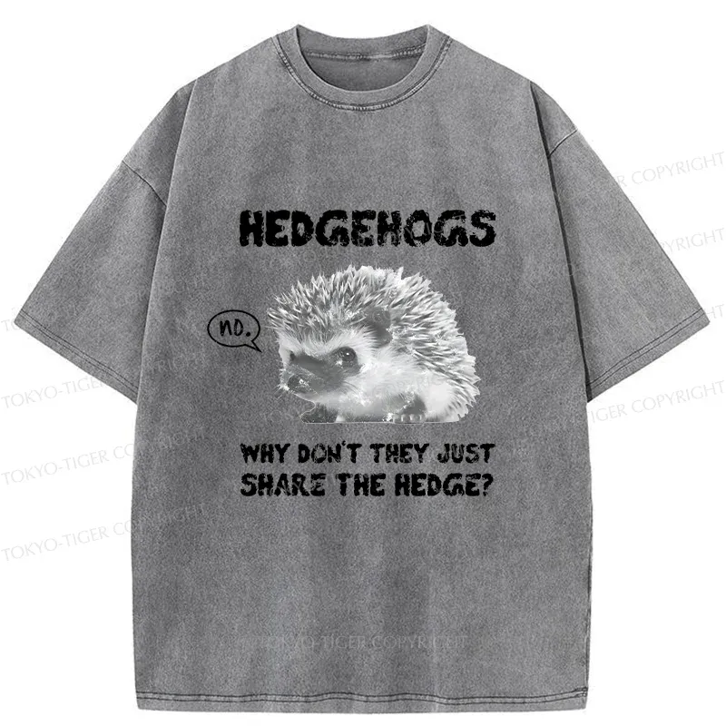 Tokyo-Tiger Funny Hedgehog Meme Washed T-Shirt