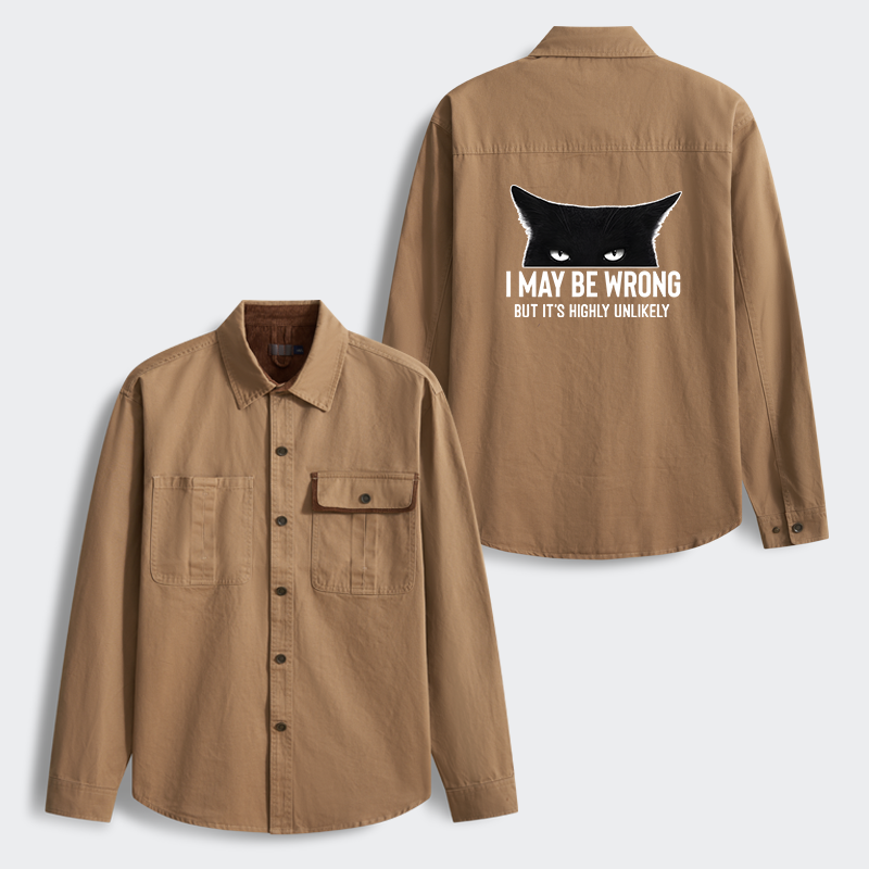Tokyo-Tiger Cat Can Do No Wrong Men's Corduroy Work Jacket
