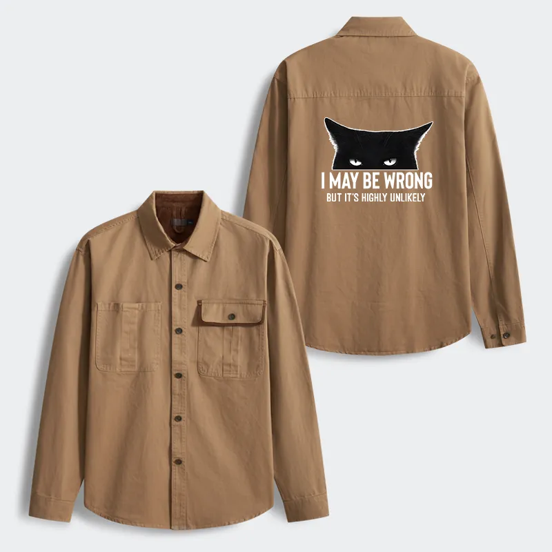 Tokyo-Tiger Cat Can Do No Wrong Men's Corduroy Work Jacket