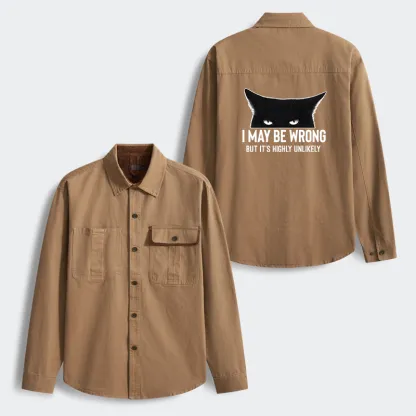 Tokyo-Tiger Cat Can Do No Wrong Men's Corduroy Work Jacket