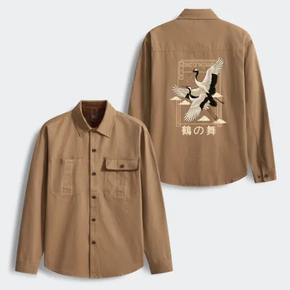 Tokyo-Tiger Dance Of The Cranes Men's Corduroy Work Jacket