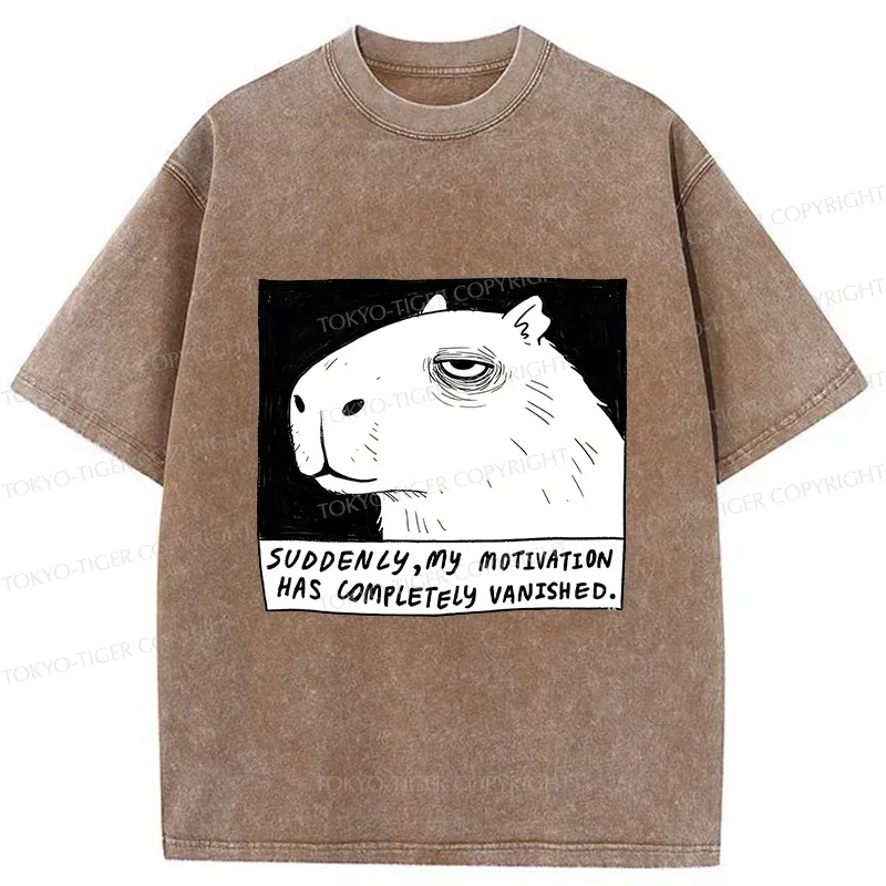 Tokyo-Tiger Power Has Completely Disappeared Washed T-Shirt