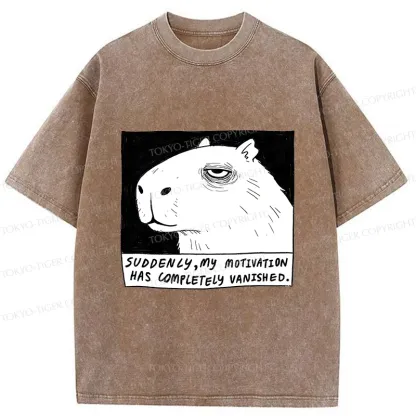 Tokyo-Tiger Power Has Completely Disappeared Washed T-Shirt