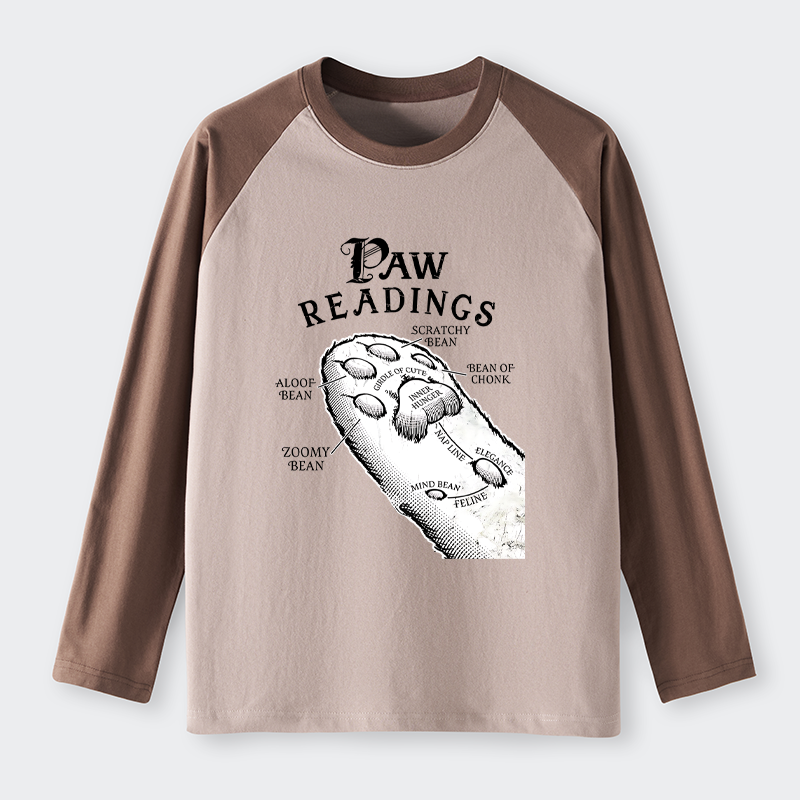 Tokyo-Tiger Funny Cat Paws Raglan Long Sleeve T-shirt