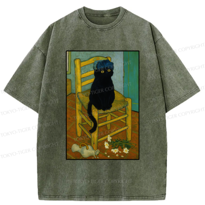 Tokyo-Tiger Black Cat or Van Gogh Washed T-Shirt