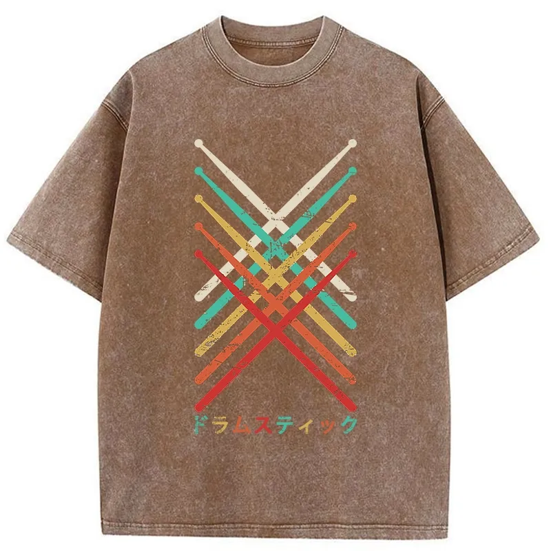 Tokyo-Tiger Japanese Drumsticks Washed T-Shirt