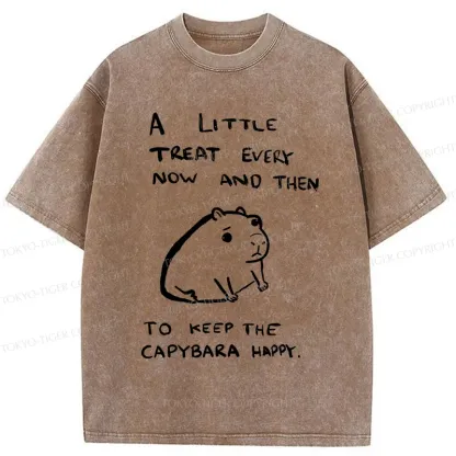 Tokyo-Tiger Keep Capybara Happy Washed T-Shirt