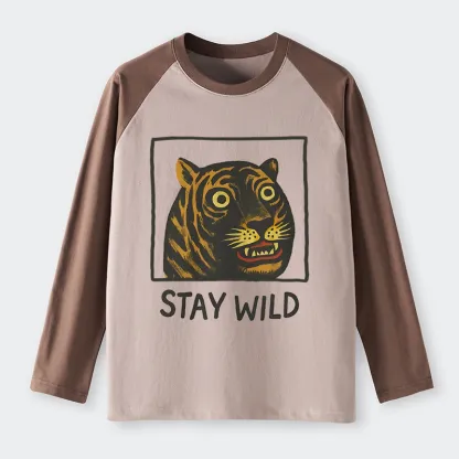 Tokyo-Tiger Silly And Cute Tiger Raglan Long Sleeve T-shirt