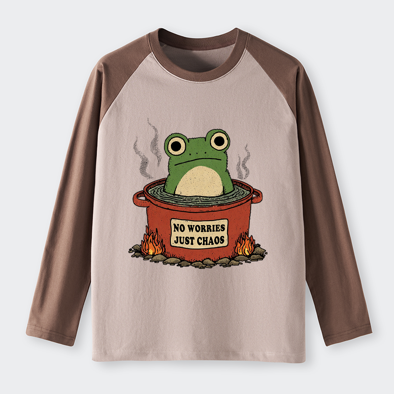 Tokyo-Tiger Frog：No Worries，Just Chaos Raglan Long Sleeve T-shirt