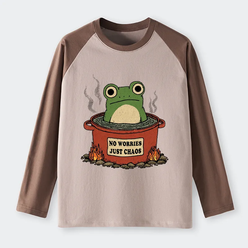 Tokyo-Tiger Frog：No Worries，Just Chaos Raglan Long Sleeve T-shirt