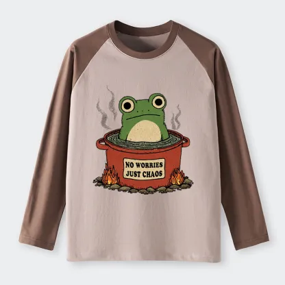 Tokyo-Tiger Frog：No Worries，Just Chaos Raglan Long Sleeve T-shirt