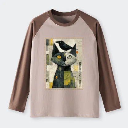 Tokyo-Tiger The Cat And The Crow Are Planning To Rule The World Raglan Long Sleeve T-shirt