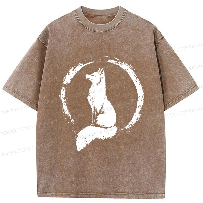 Tokyo-Tiger Fox Zen Washed T-Shirt