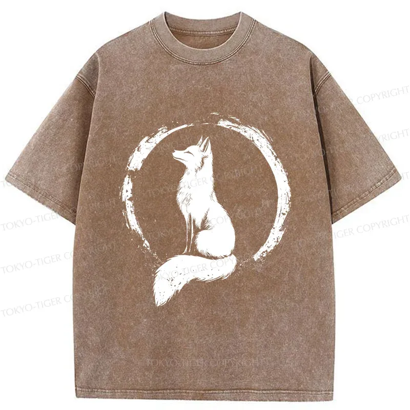 Tokyo-Tiger Fox Zen Washed T-Shirt