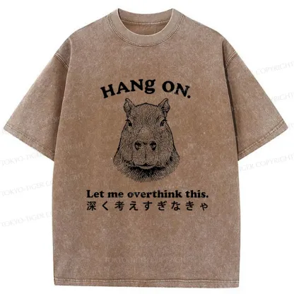 Tokyo-Tiger Capybaras Are Thinking Washed T-Shirt