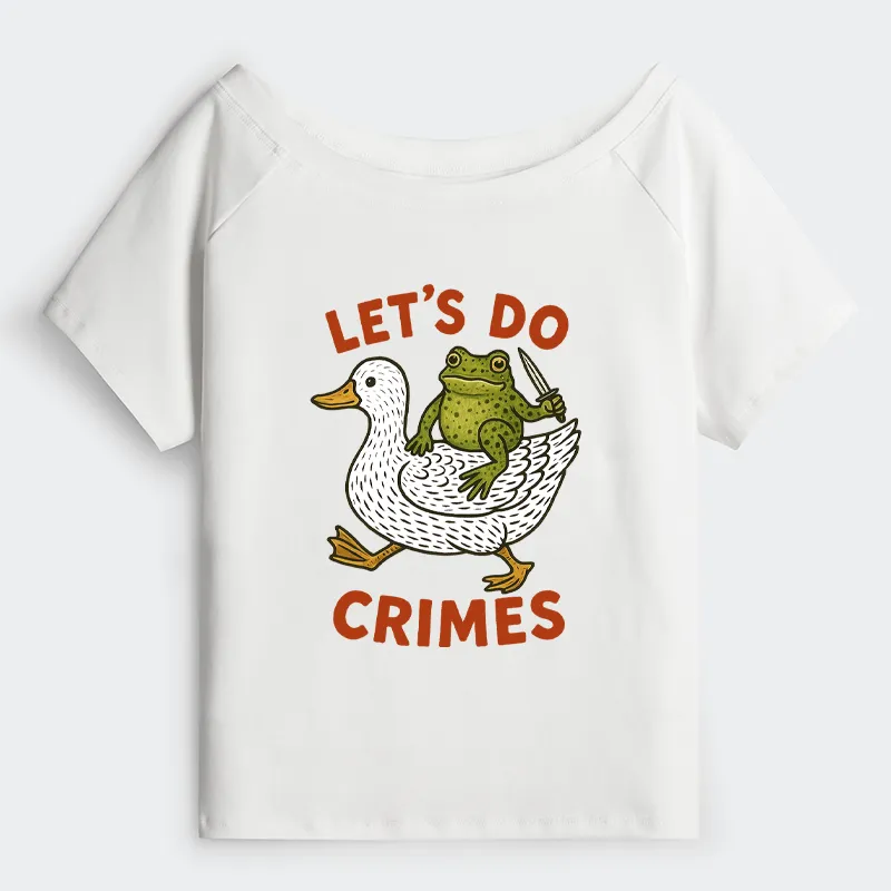 Tokyo-Tiger Frog Ready To Commit Crime Off Shoulder T-Shirt