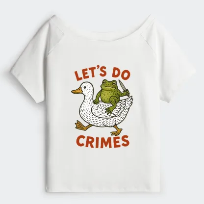 Tokyo-Tiger Frog Ready To Commit Crime Off Shoulder T-Shirt