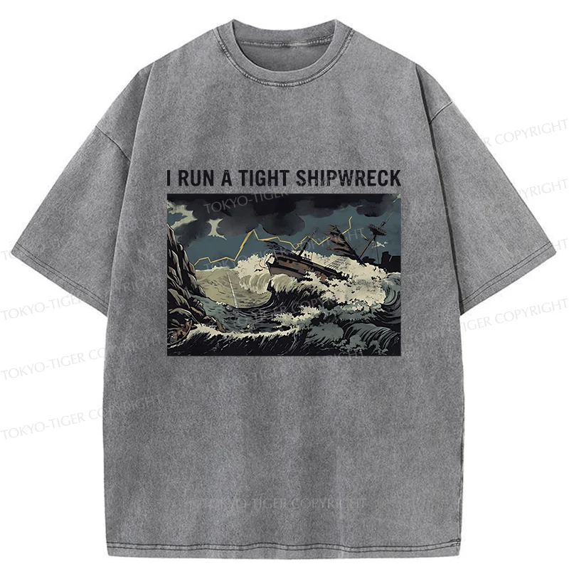 Tokyo-Tiger Shipwreck Meme Washed T-Shirt