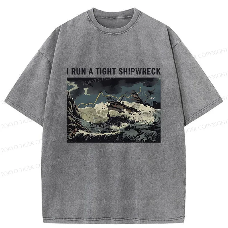 Tokyo-Tiger Shipwreck Meme Washed T-Shirt