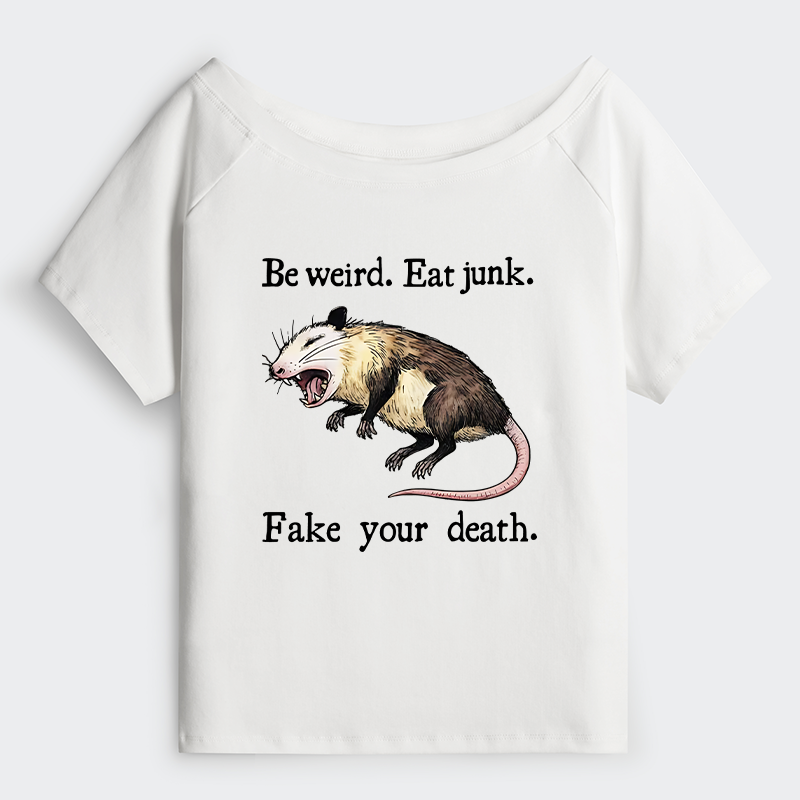 Tokyo-Tiger Possum Playing Dead Off Shoulder T-Shirt