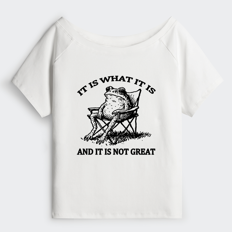 Tokyo-Tiger Resting Frog Funny Off Shoulder T-Shirt