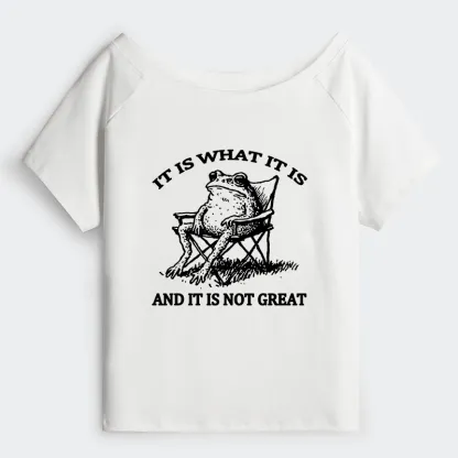 Tokyo-Tiger Resting Frog Funny Off Shoulder T-Shirt