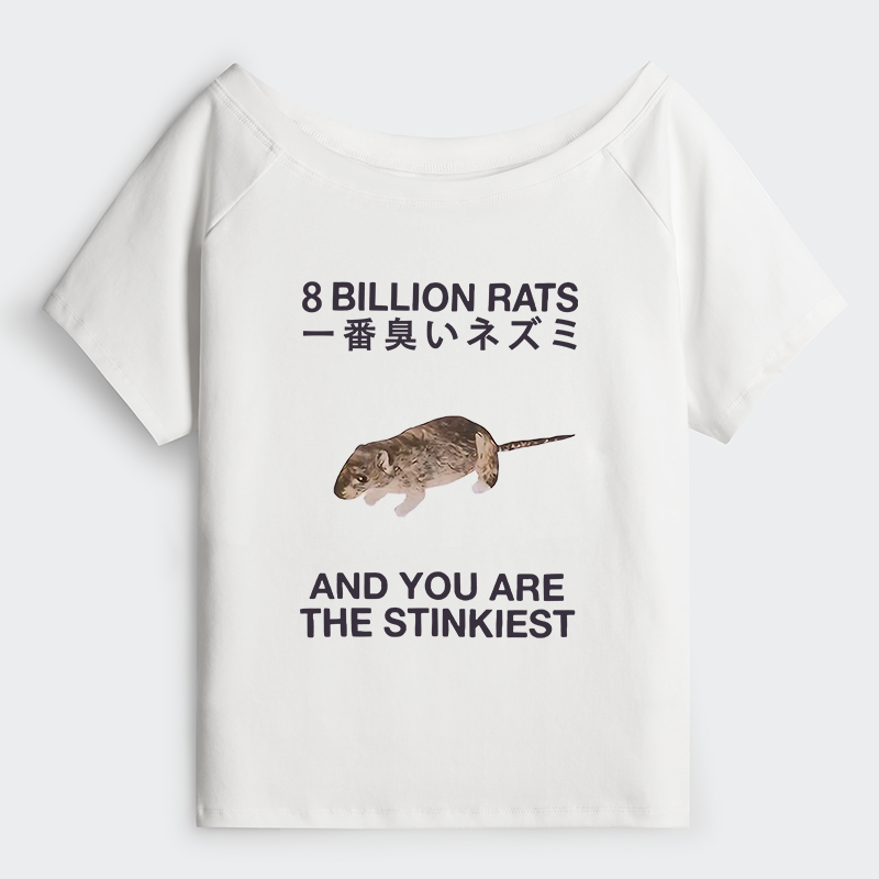 Tokyo-Tiger World's Stinkiest Rat Off Shoulder T-Shirt