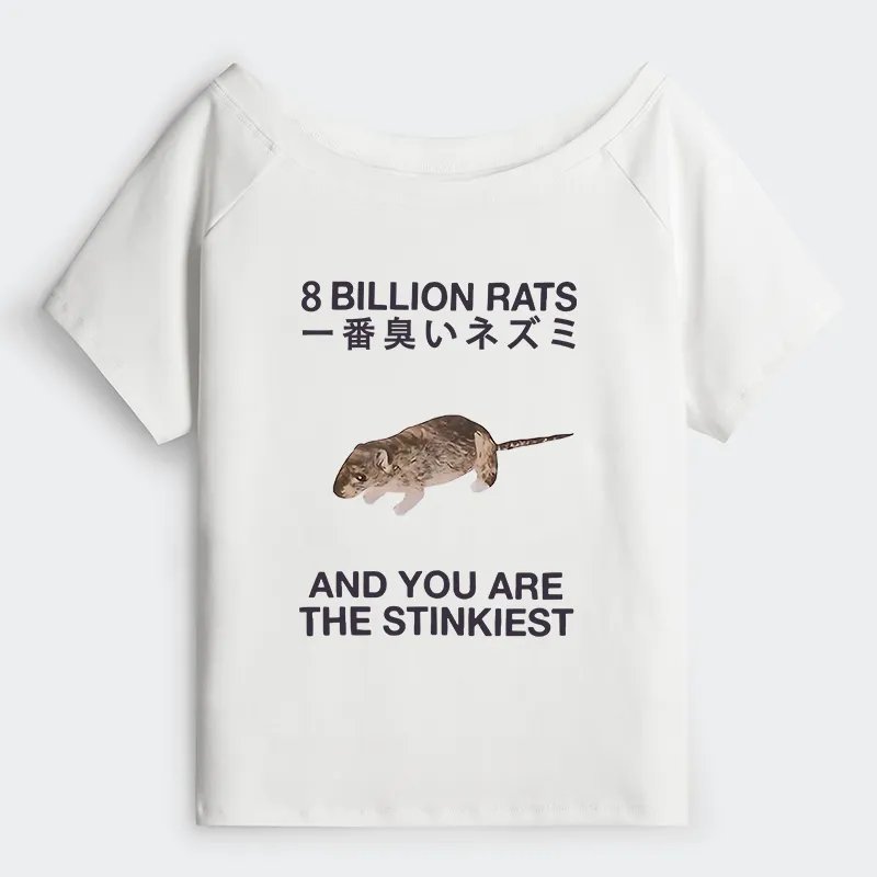 Tokyo-Tiger World's Stinkiest Rat Off Shoulder T-Shirt