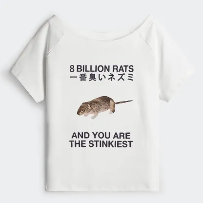 Tokyo-Tiger World's Stinkiest Rat Off Shoulder T-Shirt