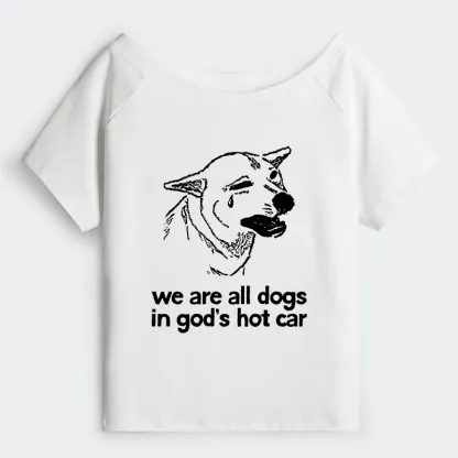 Tokyo-Tiger Sad Dog Funny Off Shoulder T-Shirt