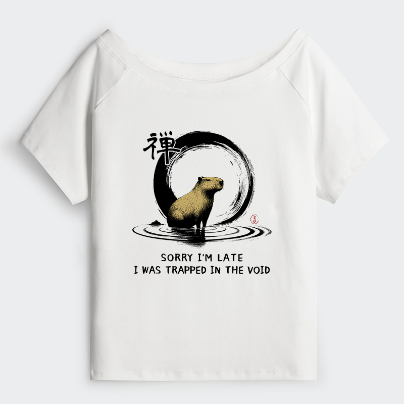 Tokyo-Tiger Zen Capybara Was Trapped In The Void Off Shoulder T-Shirt