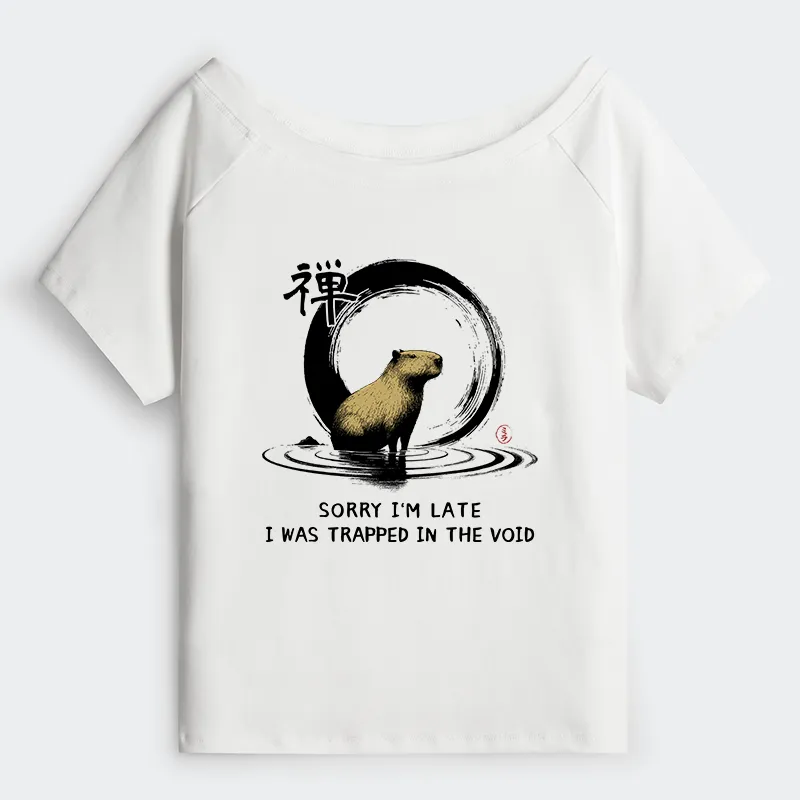 Tokyo-Tiger Zen Capybara Was Trapped In The Void Off Shoulder T-Shirt