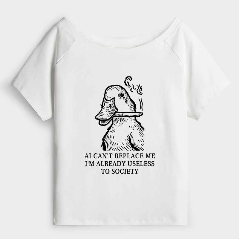 Tokyo-Tiger Smoking Duck Funny Shoulder T-Shirt