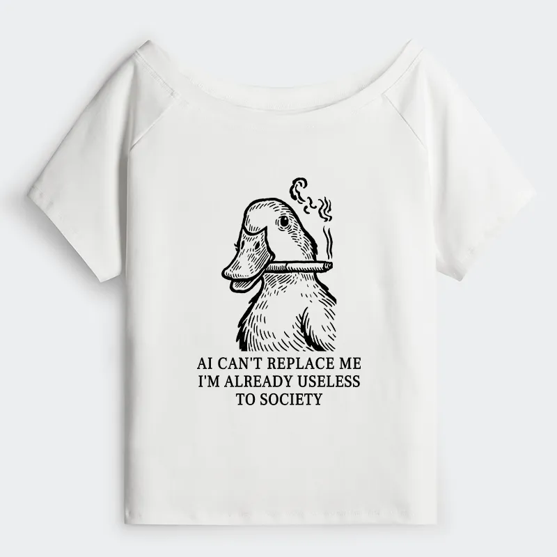 Tokyo-Tiger Smoking Duck Funny Shoulder T-Shirt