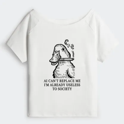 Tokyo-Tiger Smoking Duck Funny Shoulder T-Shirt