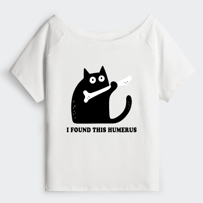Tokyo-Tiger Cat Found This Humerus Off Shoulder T-Shirt