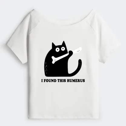 Tokyo-Tiger Cat Found This Humerus Off Shoulder T-Shirt