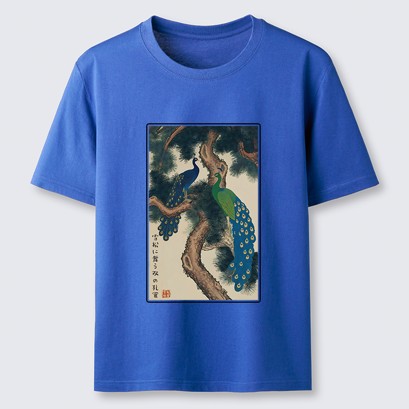 Tokyo-Tiger Peacocks in Snowy Pines Classic T-Shirt