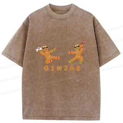 Tokyo-Tiger Gingerbread Ninja Washed T-Shirt
