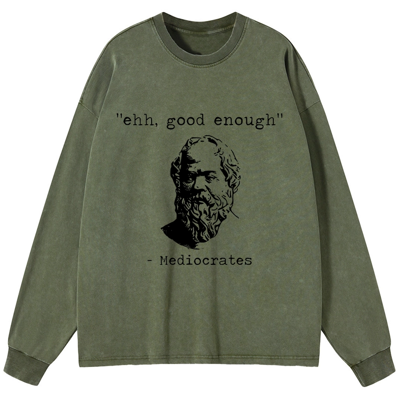 Tokyo-Tiger Mediocrates Meme Washed Long Sleeve T-Shirt
